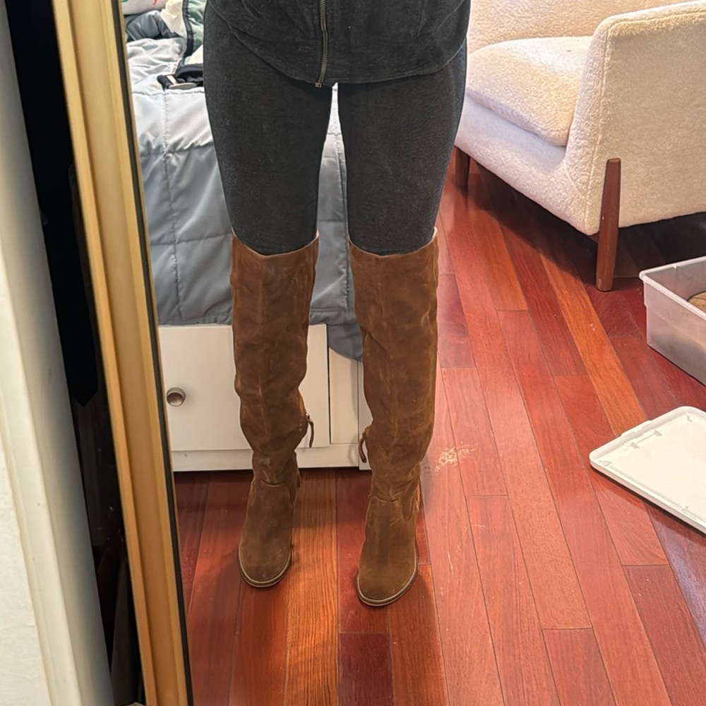 Dolce Vita Ohanley Boot. Brown suede over the knee boots